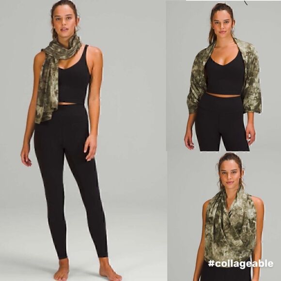New! Lululemon Customizable Snap Scarf Diamond Dye Sage Green Olive - Picture 1 of 7